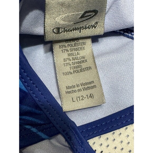 C9 Champion Women’s Size L (12-14) Blue One Piece Swim Suit Racerback - Picture 4 of 5